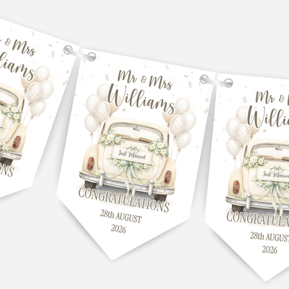 Wedding Car Bunting - B307