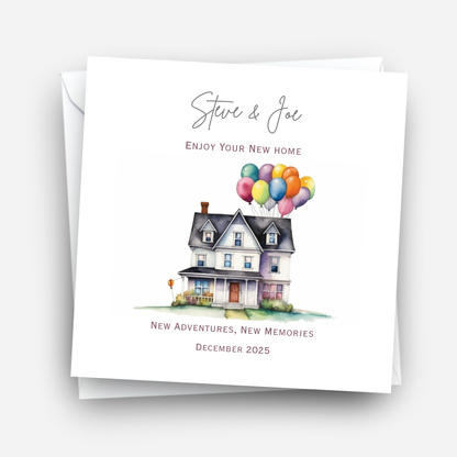 New Home Card "House & balloon" Design - C529