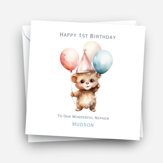 Party Teddy Birthday Card - C539