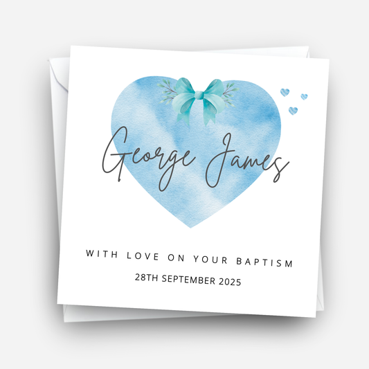 Christening & Baptism Heart Card - C108
