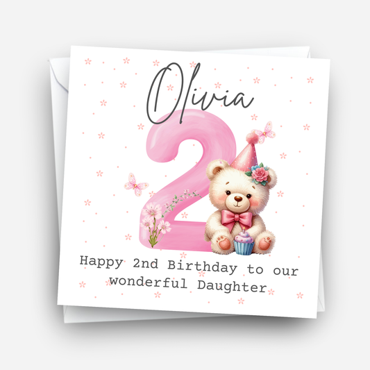 Cute Teddy Number Birthday Card - C143