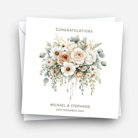 Lovely Floral Wedding Card - C689