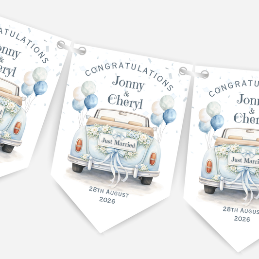 Wedding Car Bunting - B306