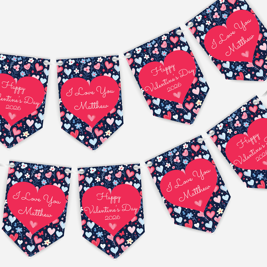 Floral Valentine's Day Bunting - S185V