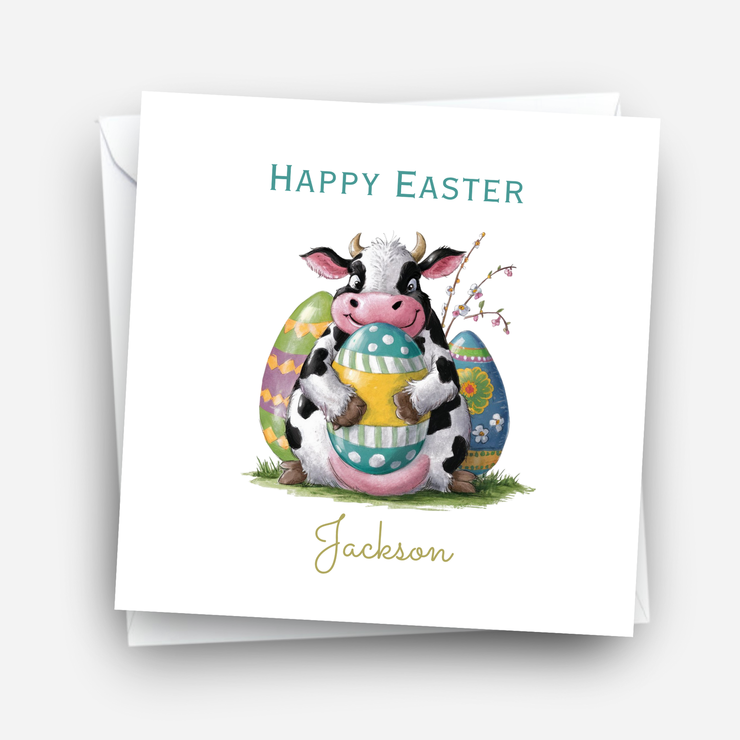 Easter Card Fun Cow Design - C816