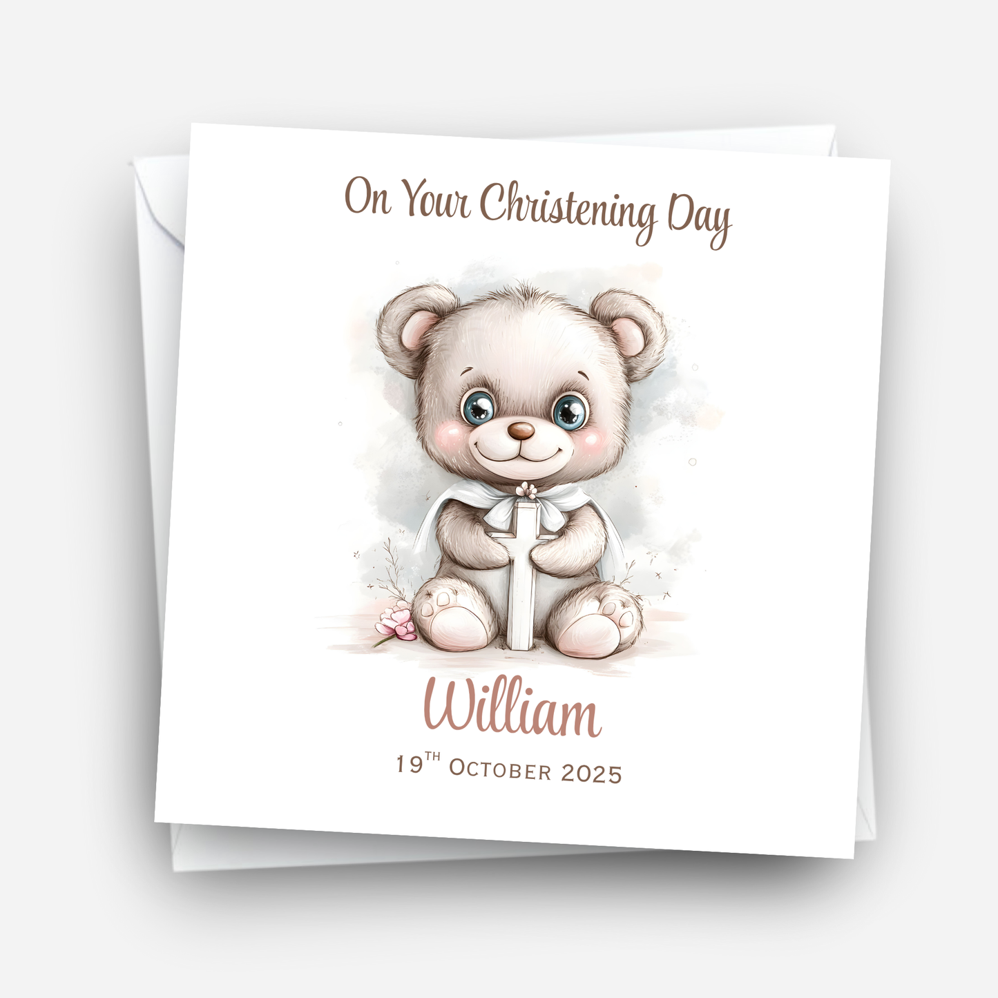 Christening or Baptism Teddy Card - C544
