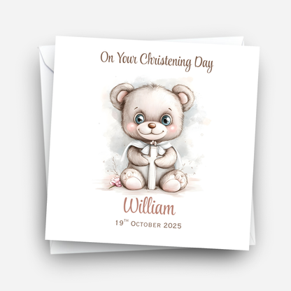 Christening or Baptism Teddy Card - C544