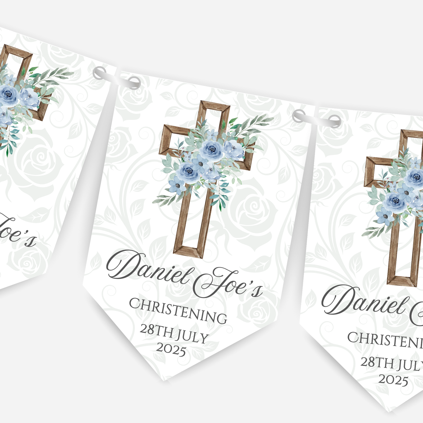 Christening or Baptism Cross Bunting - B109