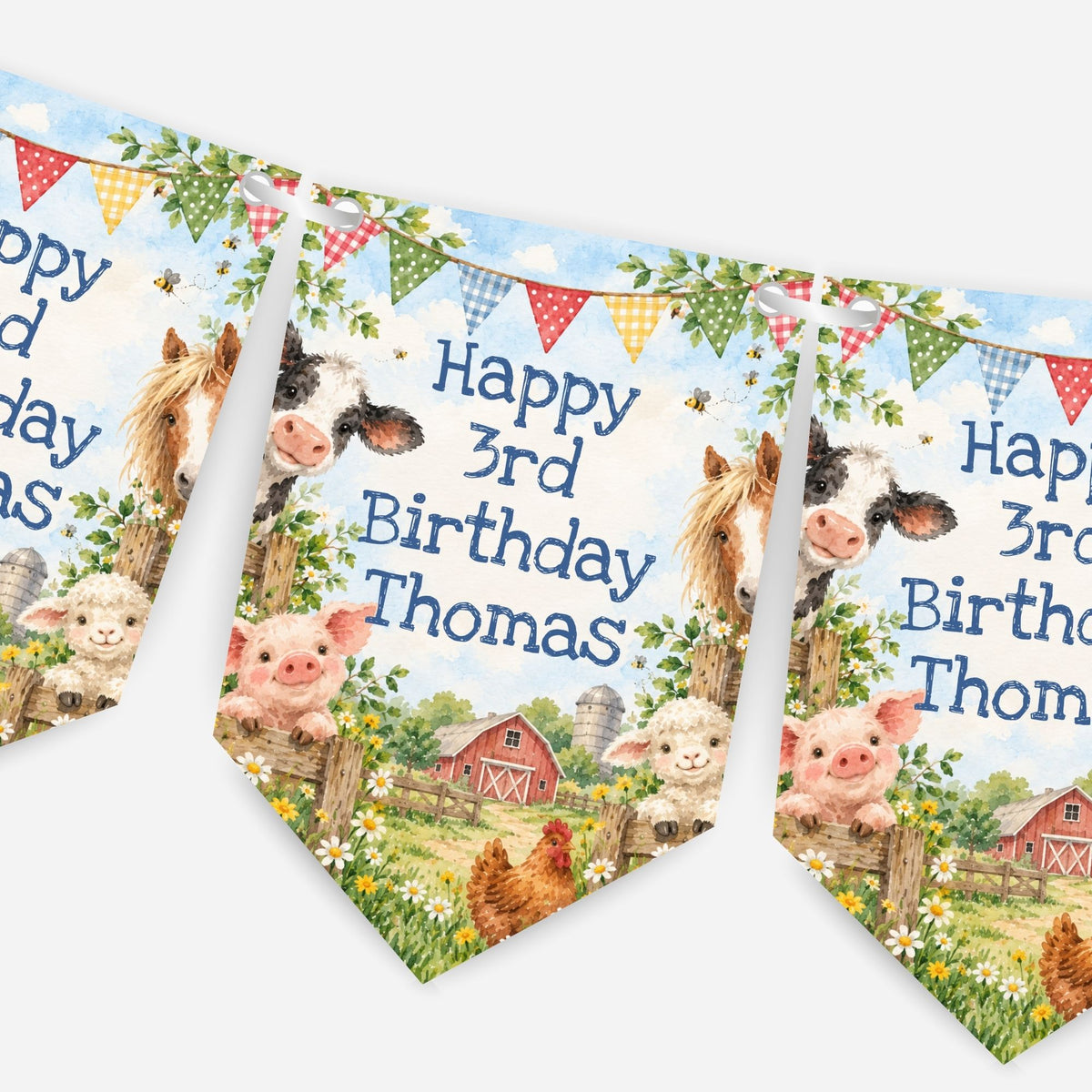 Farming Birthday Party Bunting - B331