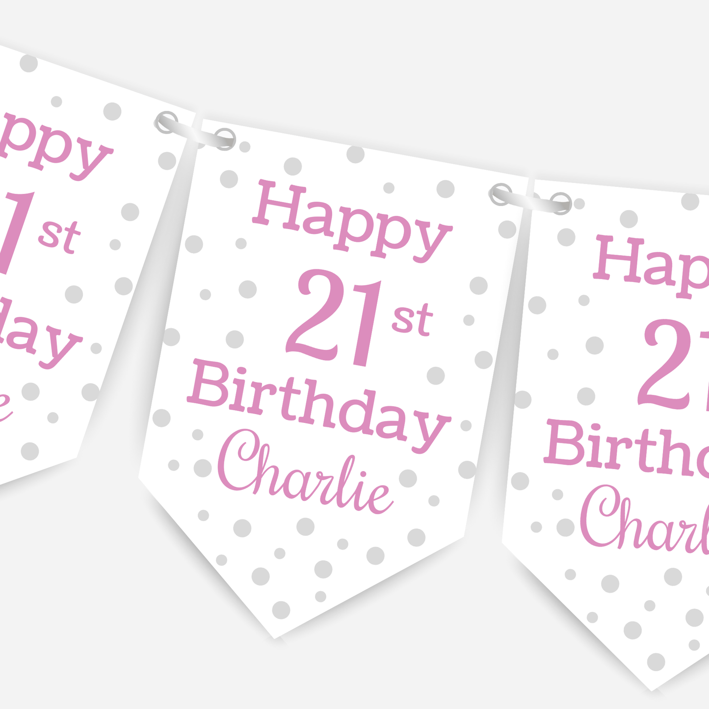 Pink Polka Dot Birthday Bunting - B126