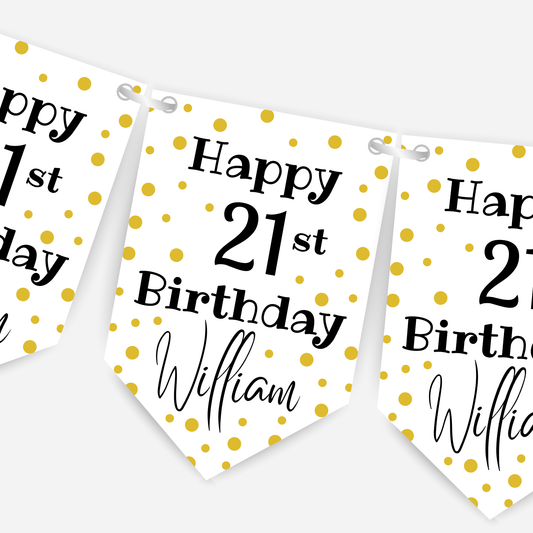 Bright Polka Dot Birthday Bunting - B139