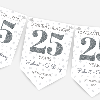 Silver Wedding Anniversary Bunting - B241