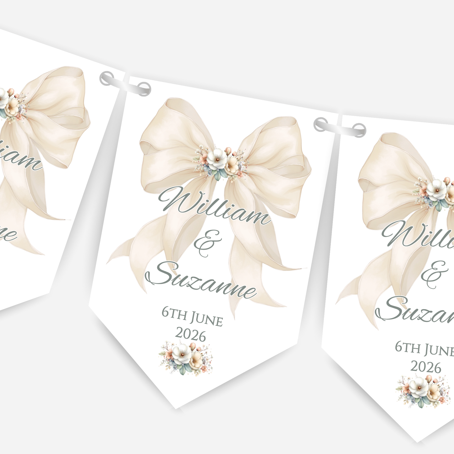 Engagement Or Wedding Bow Bunting - B291