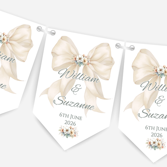 Engagement Or Wedding Bow Bunting - B291