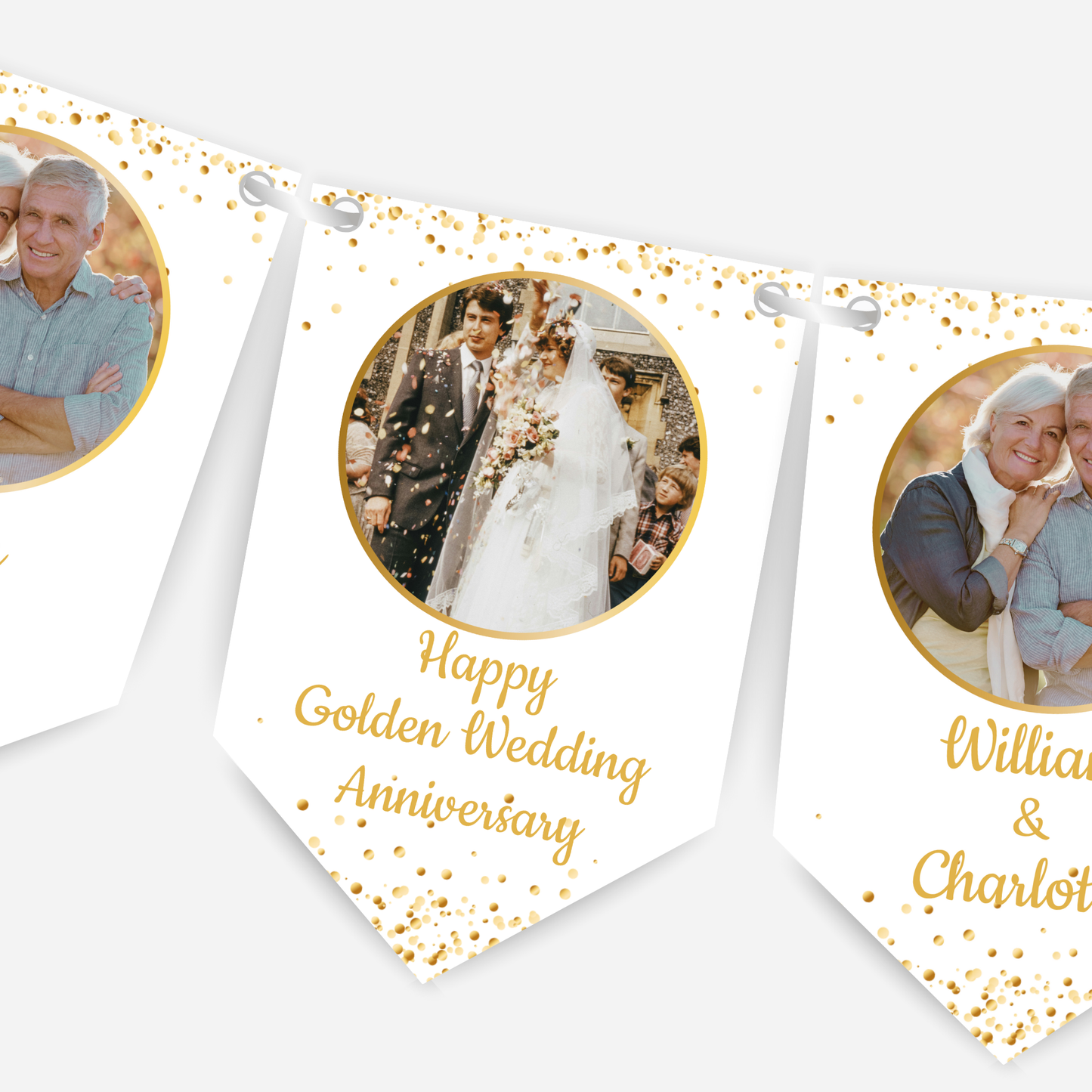 Golden Wedding Anniversary Photo Bunting - B156