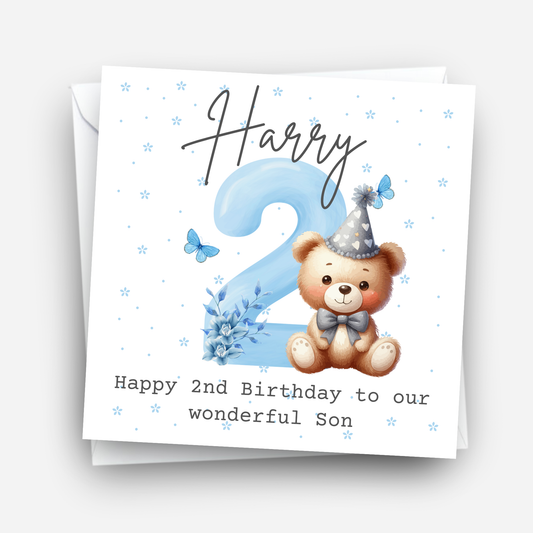 Cute Teddy Number Birthday Card - C144