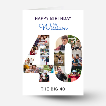 The Big 40 Photo Collage Birthday Card - PC50