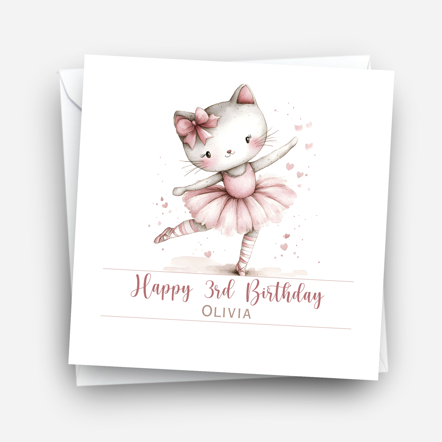 Kitten Ballerina  Birthday Card - C589