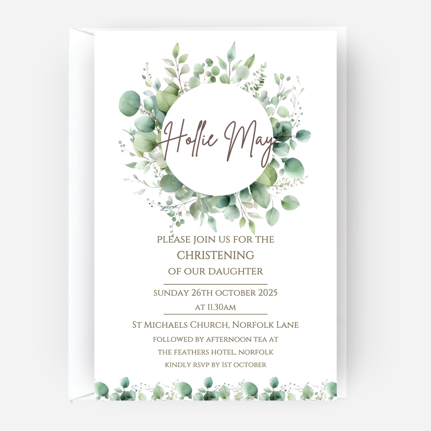 Christening or Baptism Elegant Invitation (Pack of 10 ) - P122