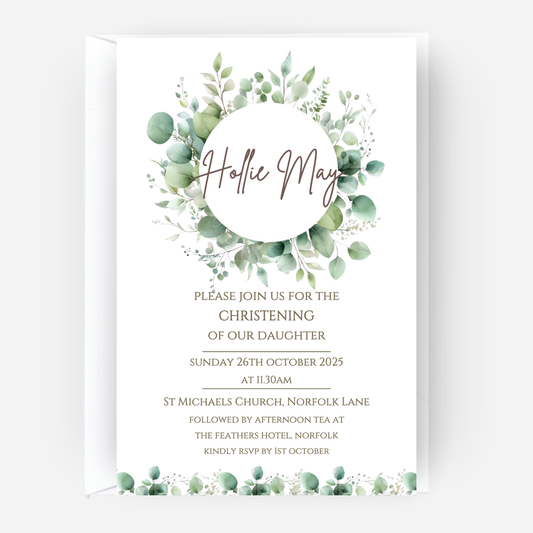 Christening or Baptism Elegant Invitation (Pack of 10 ) - P122