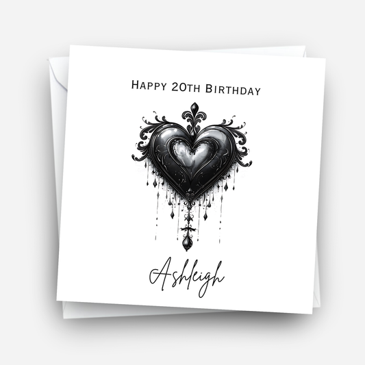 Gothic Style Black Heart - C651