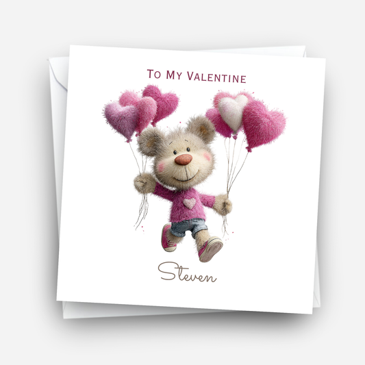 Valentine’s Day Card - Cute Teddy Design - C719