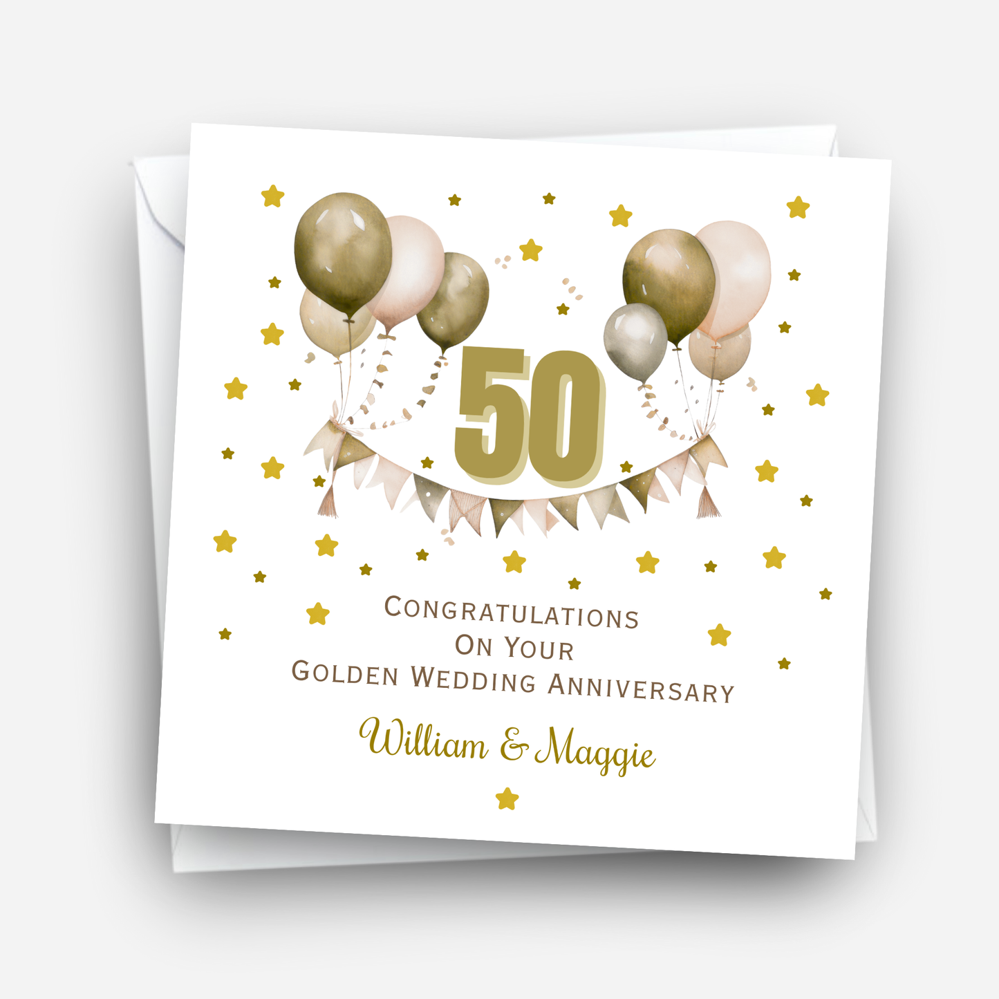Golden- 50th Wedding Anniversary Card - C680