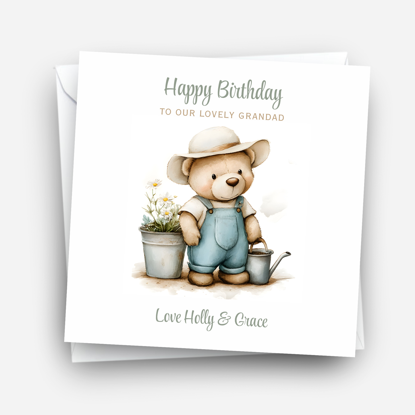 Teddy Gardening Birthday Card - C613