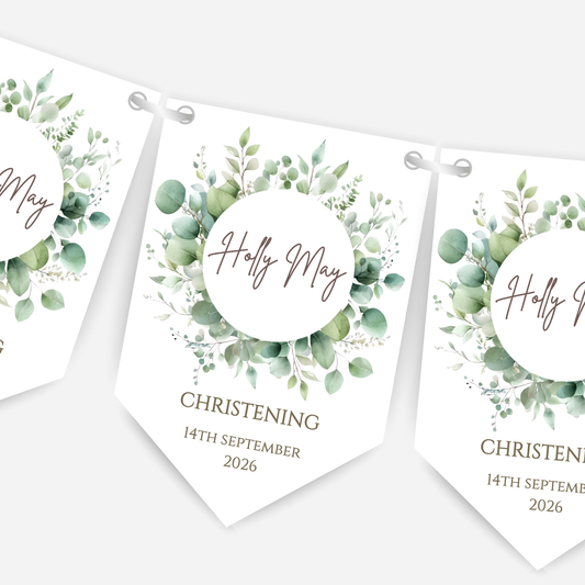 Christening or Baptism Elegant Bunting - B122