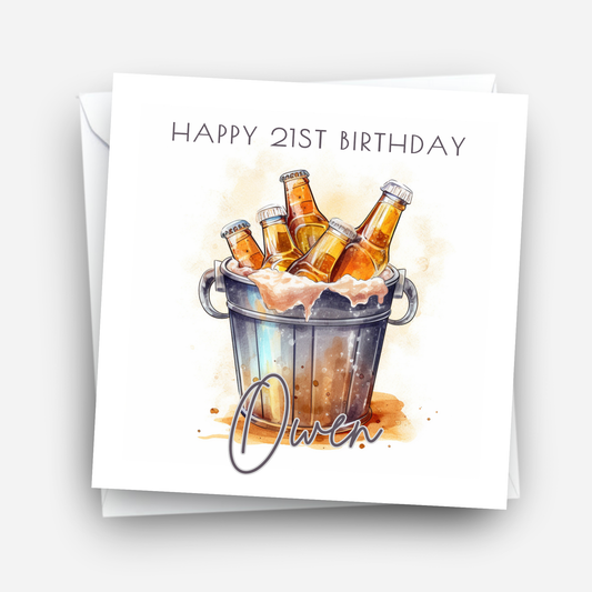 Beer Bucket Birthday Card - C159