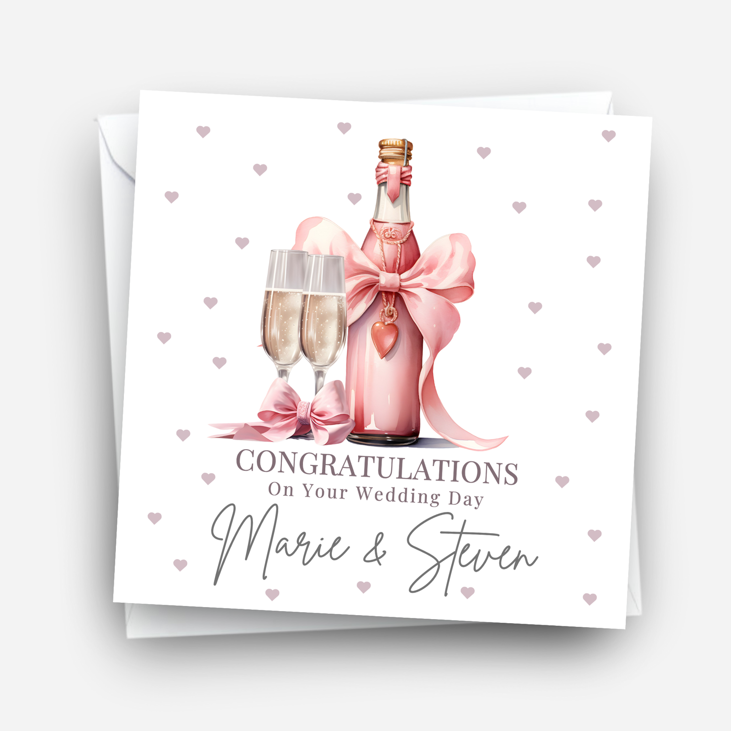 Hearts & Fizz Wedding Card - C118