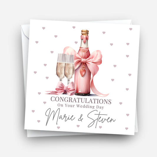 Hearts & Fizz Wedding Card - C118