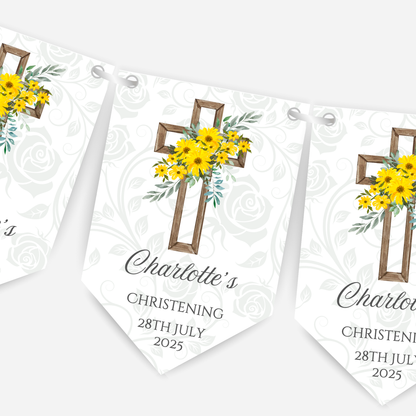 Christening or Baptism Cross Bunting - B116