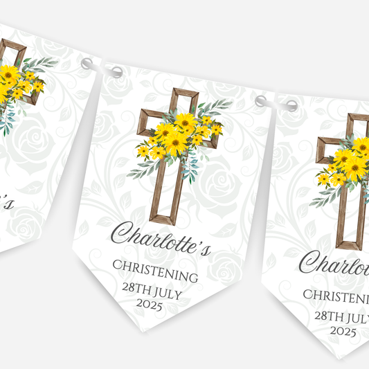 Christening or Baptism Cross Bunting - B116