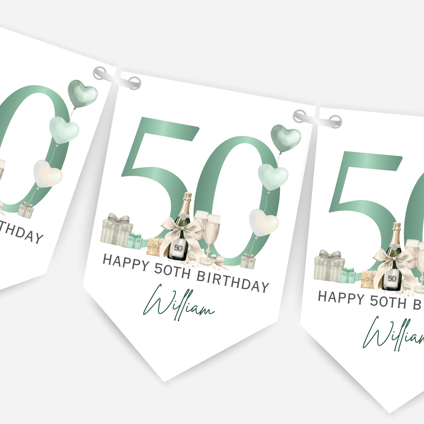 Gorgeous Party Bunting in Five Colours Any Age - B274