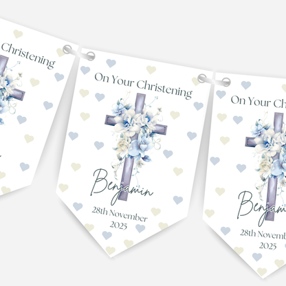 Christening or Baptism Cross Bunting - B161