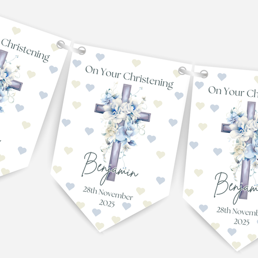 Christening or Baptism Cross Bunting - B161