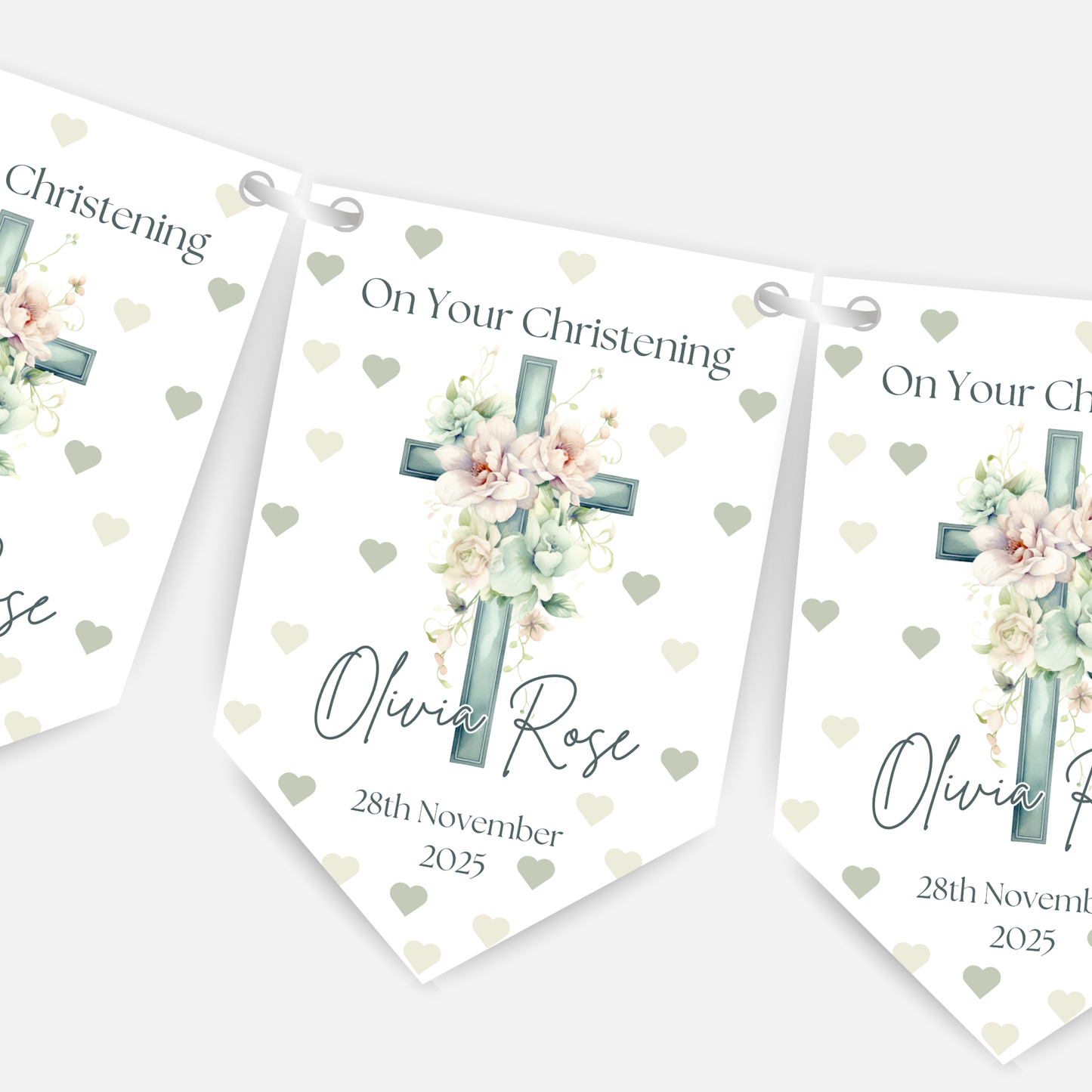 Christening or Baptism Cross Bunting - B160