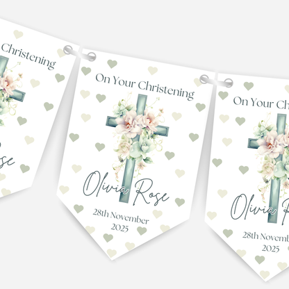 Christening or Baptism Cross Bunting - B160