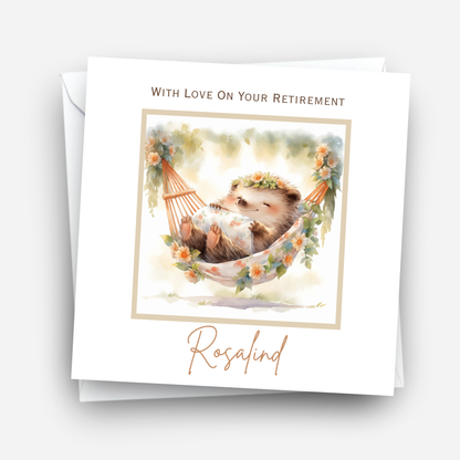 Cute Hedgehog Retirement Card - C659