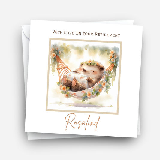 Cute Hedgehog Retirement Card - C659