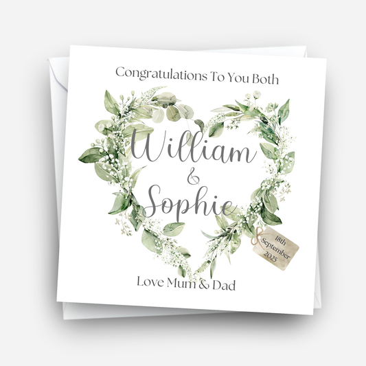 Heart Wedding or Engagement Card - C115