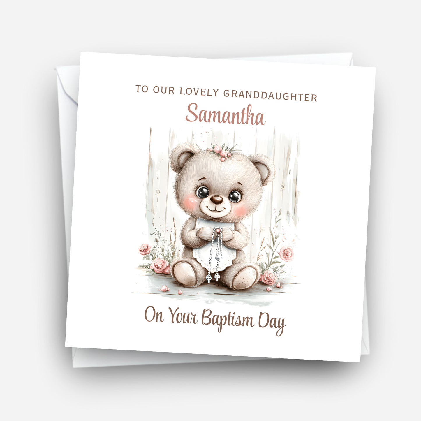 Christening or Baptism Teddy Card - C543
