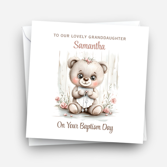 Christening or Baptism Teddy Card - C543