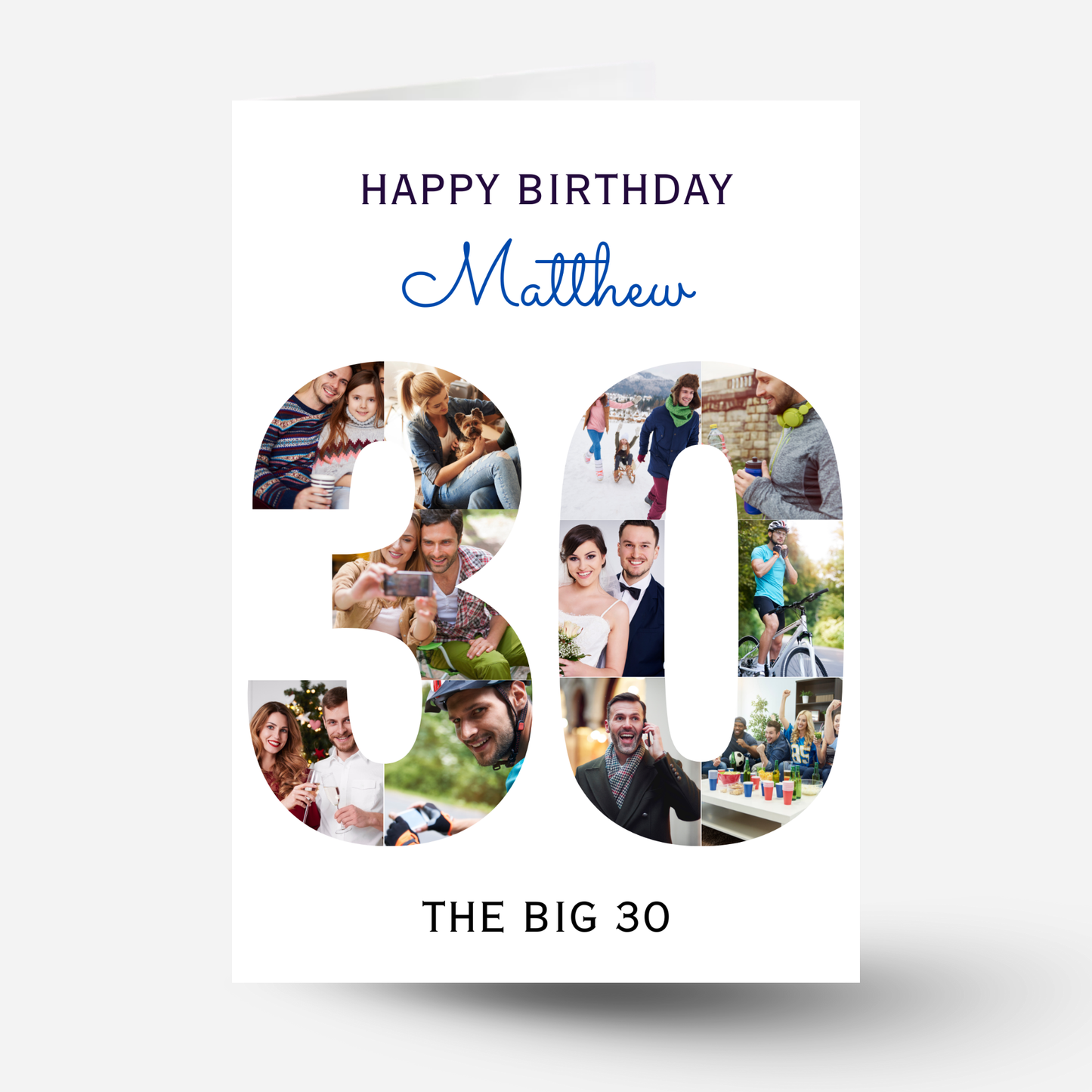 The Big 30 Photo Collage Birthday Card - PC03