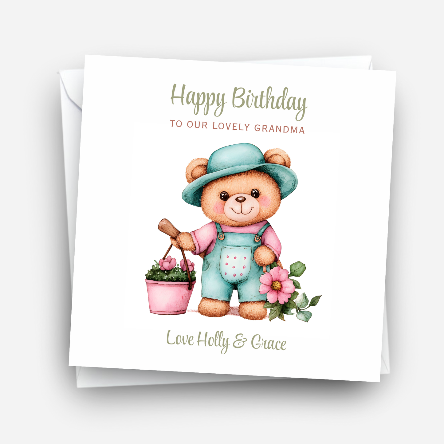 Teddy Gardening Birthday Card - C645