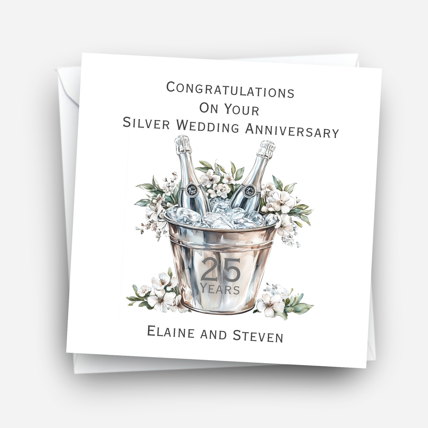 Silver - 25th Wedding Anniversary Card - C640
