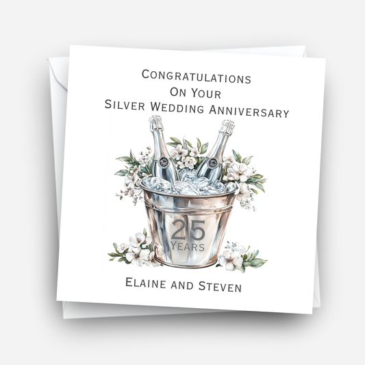 Silver - 25th Wedding Anniversary Card - C640
