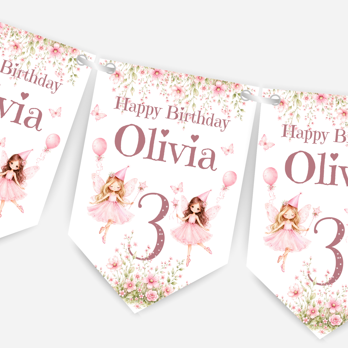 Pretty Pink Fairy Bunting - B308