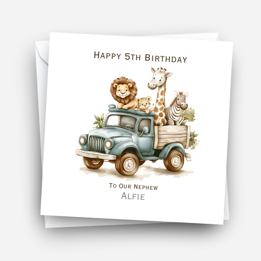 Safari Animal Birthday Card - C594